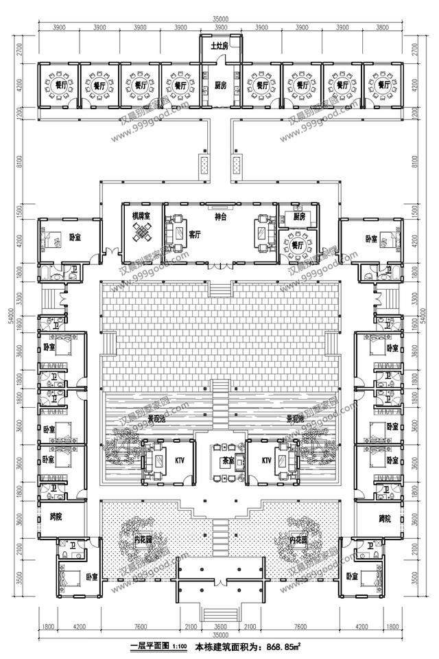 占地868的一層豪宅設(shè)計(jì)圖，外觀清雅，造價(jià)80萬，值得百年傳承！