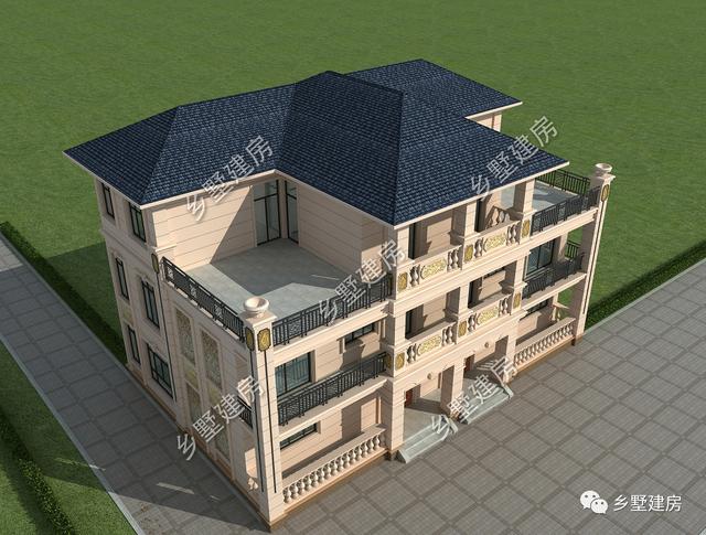 豪華大氣三層雙拼別墅設(shè)計(jì)圖，外觀美經(jīng)濟(jì)適用，最適合農(nóng)村的兄弟姐妹一起居住。