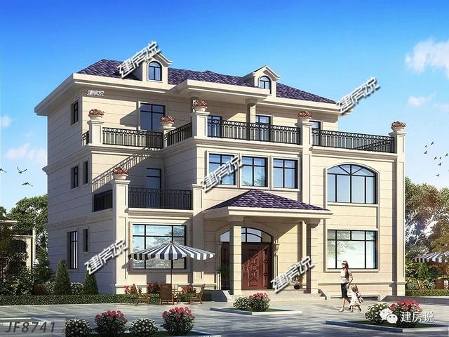 三層經(jīng)典歐式別墅設(shè)計圖，戶型方正，特別是室內(nèi)布局，我給100分都不嫌多