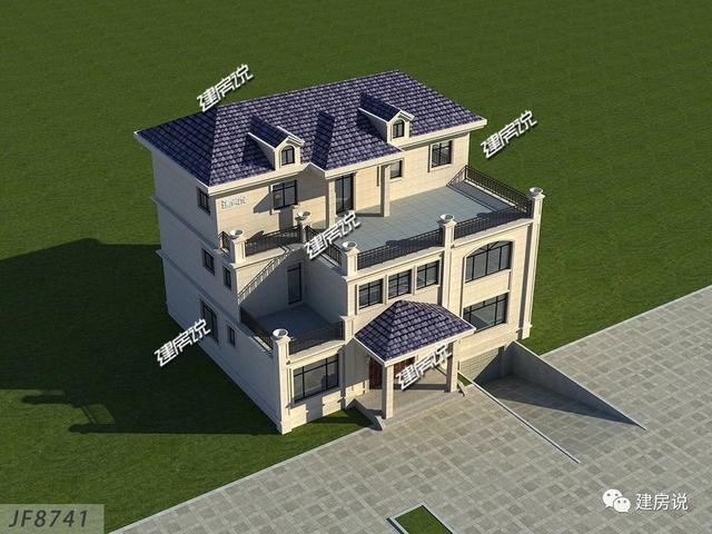 三層經(jīng)典歐式別墅設(shè)計圖，戶型方正，特別是室內(nèi)布局，我給100分都不嫌多