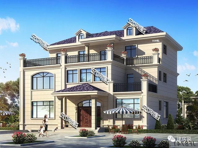 三層經(jīng)典歐式別墅設(shè)計圖，戶型方正，特別是室內(nèi)布局，我給100分都不嫌多