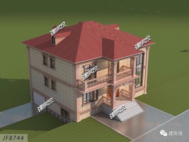 帶地下車庫(kù)的二層歐式別墅設(shè)計(jì)圖，外觀簡(jiǎn)約大氣，四方八穩(wěn)，好戶型，不容錯(cuò)過