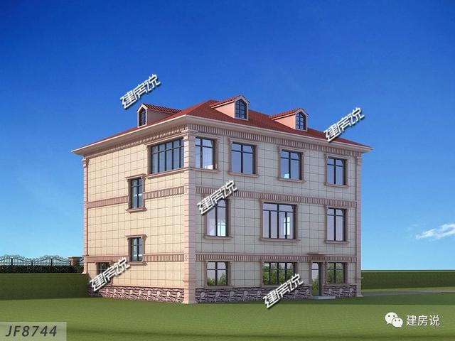 帶地下車庫(kù)的二層歐式別墅設(shè)計(jì)圖，外觀簡(jiǎn)約大氣，四方八穩(wěn)，好戶型，不容錯(cuò)過