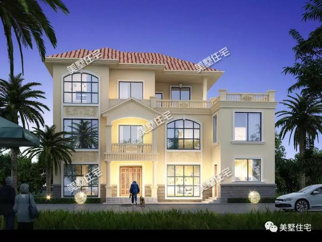 10間臥室的三層別墅設計圖，挑高客廳體面大方，可宿可出租