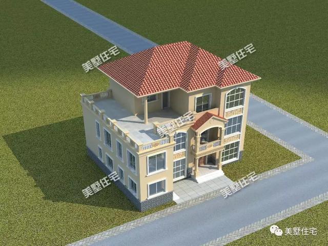 10間臥室的三層別墅設計圖，挑高客廳體面大方，可宿可出租