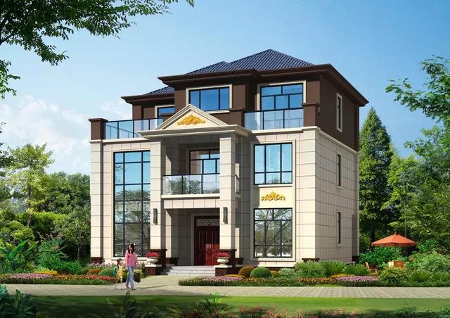 氣派又精致鄉(xiāng)村別墅設(shè)計(jì)圖，三層大氣美觀，農(nóng)村建好回頭率超高