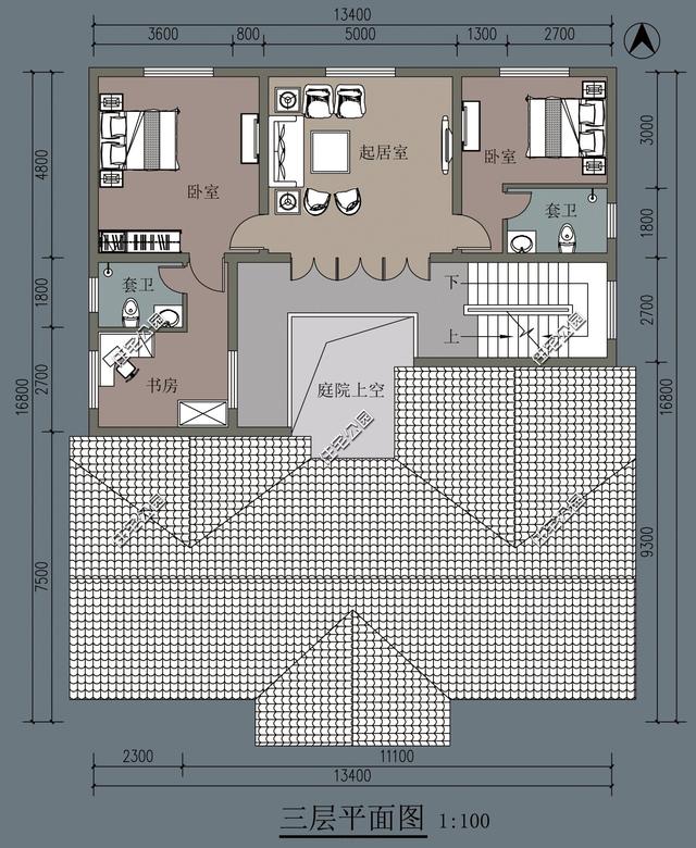 中式合院才是建房首選，13×16米雙庭院戶型設計圖，打造愜意鄉(xiāng)村生活