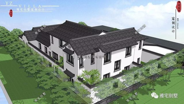 兩層唯美新中式別墅設(shè)計(jì)圖推薦，錯(cuò)落有致，盡顯江南小情調(diào)