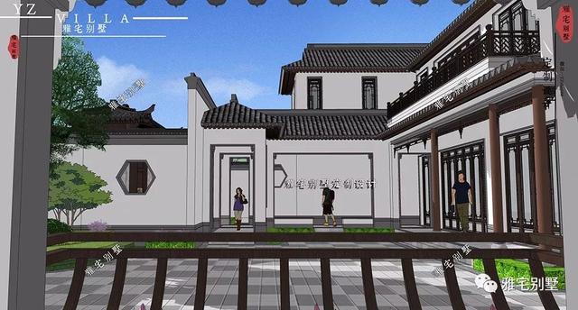 兩層唯美新中式別墅設(shè)計(jì)圖推薦，錯(cuò)落有致，盡顯江南小情調(diào)