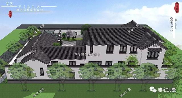 兩層唯美新中式別墅設(shè)計(jì)圖推薦，錯(cuò)落有致，盡顯江南小情調(diào)