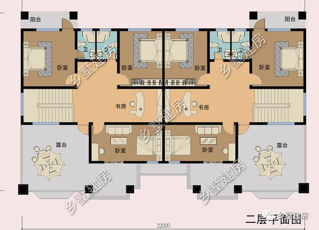 雙拼別墅設(shè)計(jì)圖，家里兄弟姐妹多，實(shí)用大氣還有檔次！