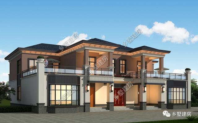 雙拼別墅設(shè)計(jì)圖，家里兄弟姐妹多，實(shí)用大氣還有檔次！