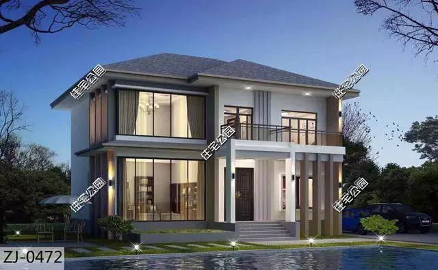 湖北農(nóng)村40萬自建2層框架別墅設(shè)計(jì)圖，包工價(jià)240每平。