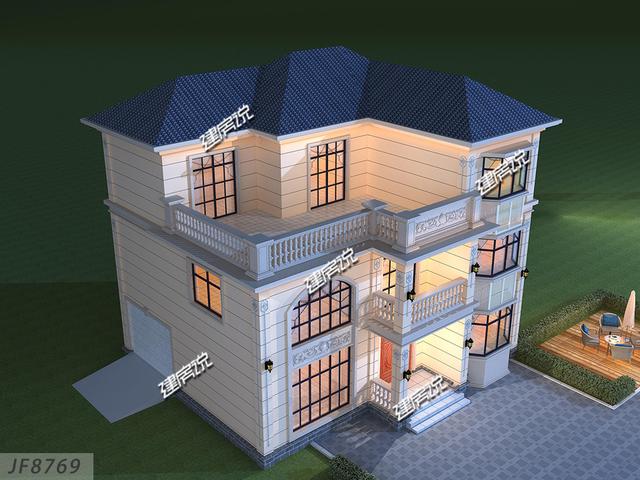 漂亮歐式別墅設(shè)計圖推薦，帶車庫雙廚房，媳婦父母都很滿意的戶型！