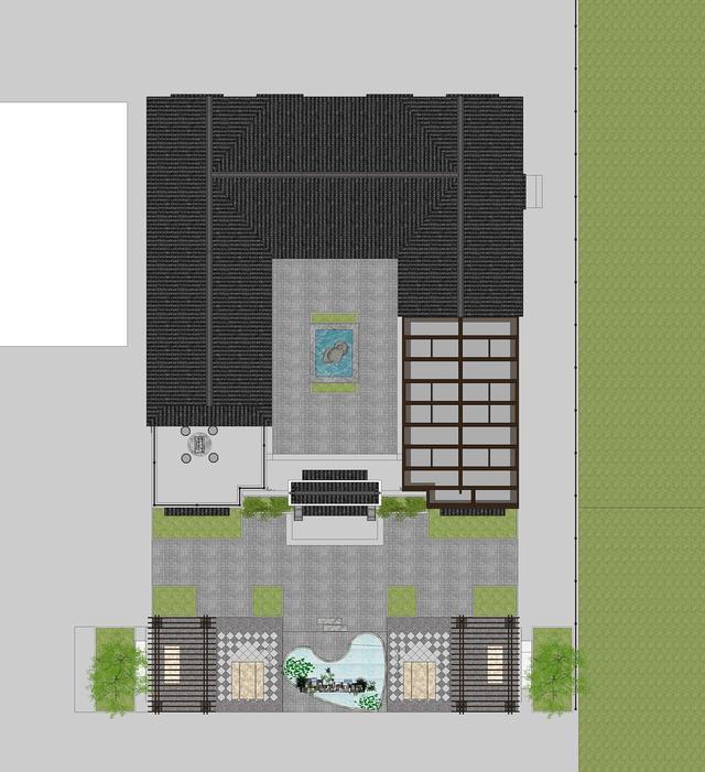 合院中式別墅設(shè)計圖，東方神韻之美，至高至上的境界