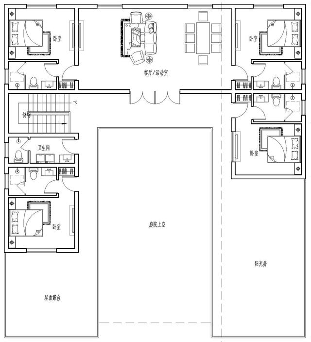 合院中式別墅設(shè)計圖，東方神韻之美，至高至上的境界
