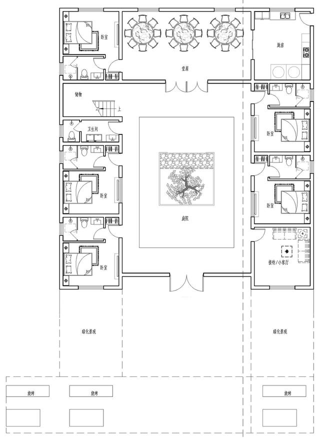 合院中式別墅設(shè)計圖，東方神韻之美，至高至上的境界