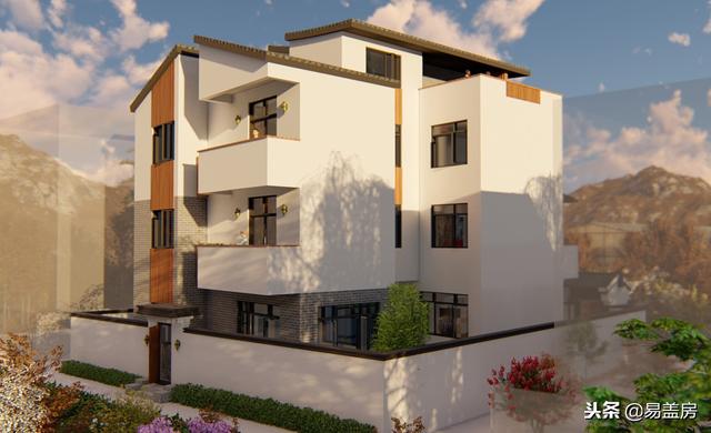 廣東農(nóng)村別墅設(shè)計(jì)圖，中庭車庫(kù)采光都有，這外觀真美