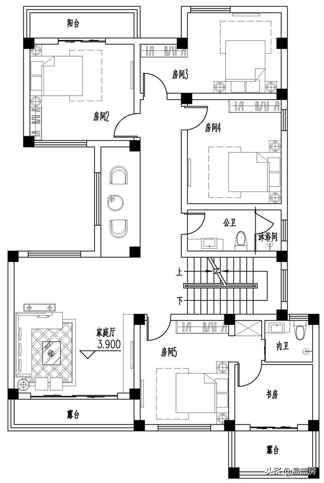 廣東農(nóng)村別墅設(shè)計(jì)圖，中庭車庫(kù)采光都有，這外觀真美