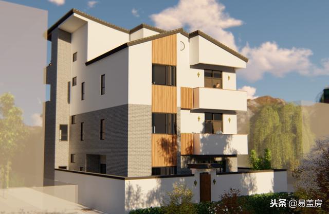 廣東農(nóng)村別墅設(shè)計(jì)圖，中庭車庫(kù)采光都有，這外觀真美