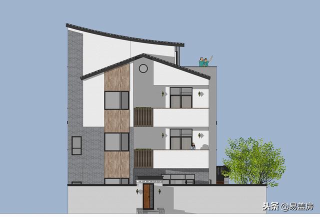 廣東農(nóng)村別墅設(shè)計(jì)圖，中庭車庫(kù)采光都有，這外觀真美