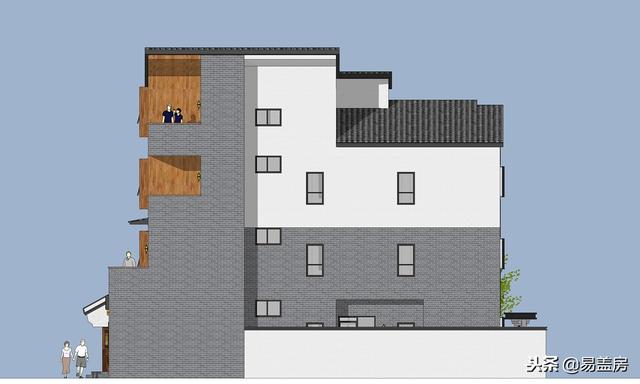 廣東農(nóng)村別墅設(shè)計(jì)圖，中庭車庫(kù)采光都有，這外觀真美