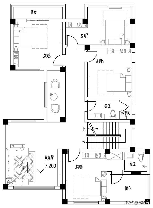 廣東農(nóng)村別墅設(shè)計(jì)圖，中庭車庫(kù)采光都有，這外觀真美