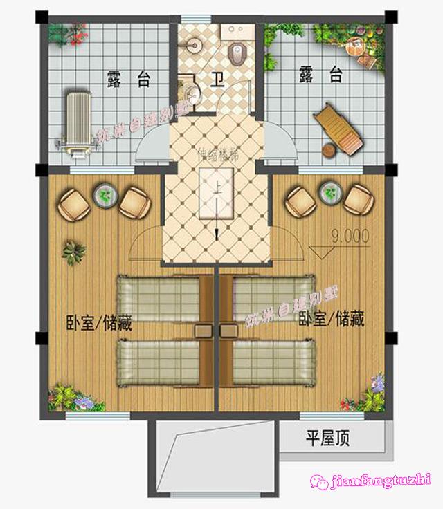 100平米以內(nèi)農(nóng)村四層小別墅設(shè)計(jì)圖，你的夢(mèng)幻花園！