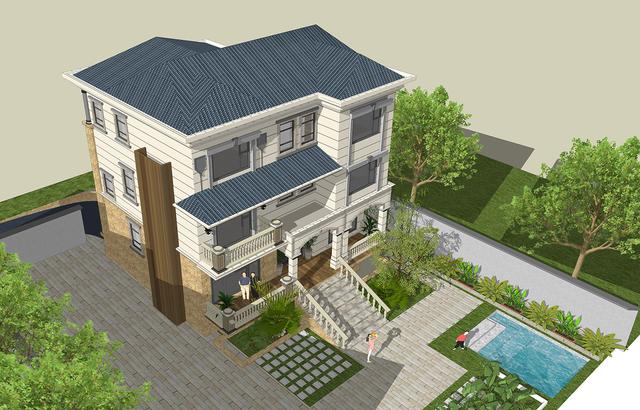 54萬360平方三層大氣別墅設計圖，室內布局盡然都是業(yè)主想法