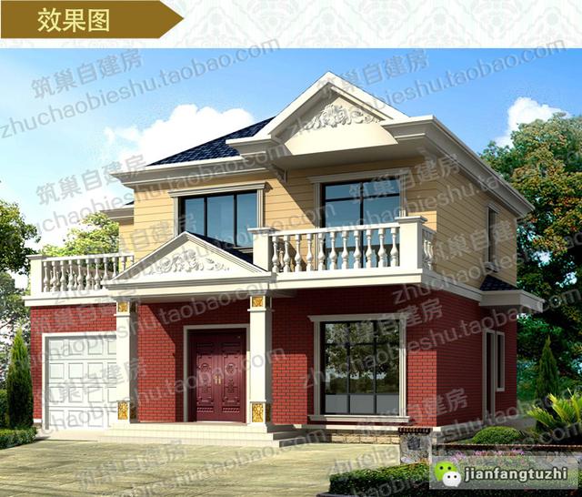 農(nóng)村二層自建房設(shè)計(jì)圖，20萬12×10米帶車庫露臺(tái)陽臺(tái)4臥室