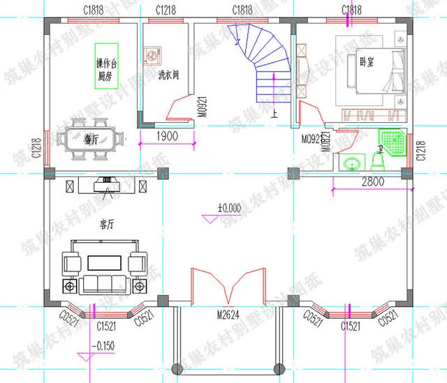三層自建房設(shè)計圖13×10米2廳7房，30萬帶挑空客廳飄窗套房露臺