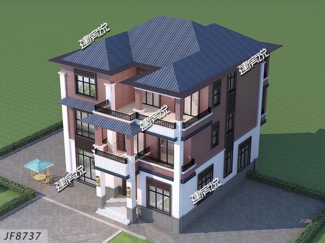 新中式別墅設(shè)計圖，農(nóng)村富貴人家都這樣建，氣派，有品位