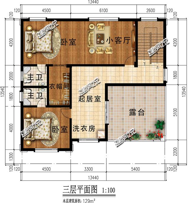 三層別墅設計圖，挑空客廳，大氣極了！包您滿意！