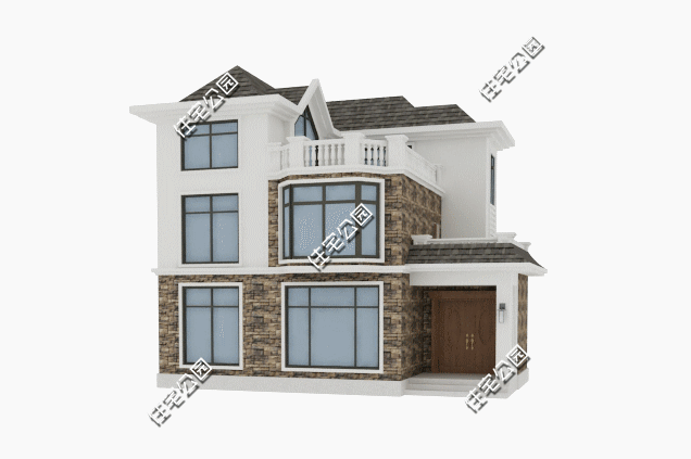 一棟3層帶坡頂別墅設(shè)計(jì)圖，11X11米宅地尺寸，適合農(nóng)村生活