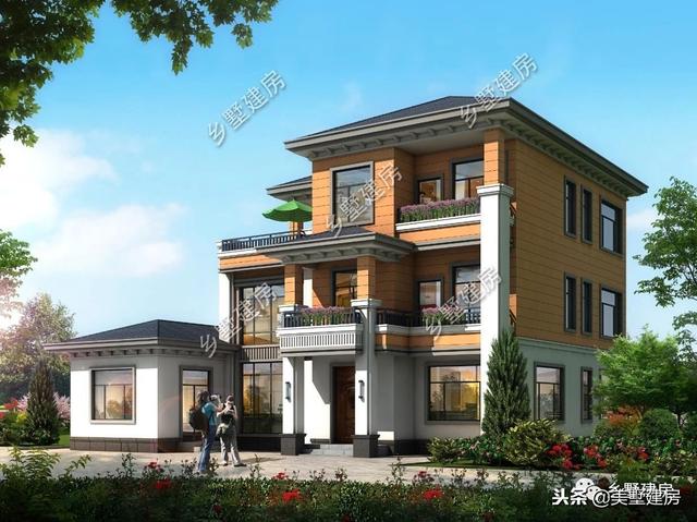 兩套農(nóng)村三層別墅設(shè)計(jì)圖，錯(cuò)落有致的新型別墅或布局方正的歐式