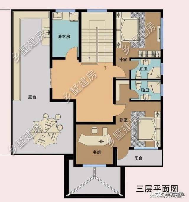 兩套農(nóng)村三層別墅設(shè)計(jì)圖，錯(cuò)落有致的新型別墅或布局方正的歐式
