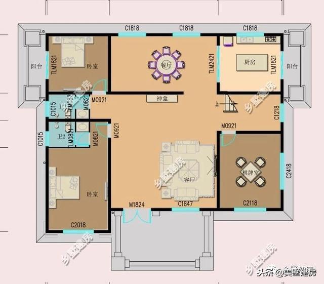 兩套農(nóng)村三層別墅設(shè)計(jì)圖，錯(cuò)落有致的新型別墅或布局方正的歐式