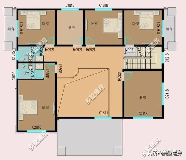 兩套農(nóng)村三層別墅設(shè)計(jì)圖，錯(cuò)落有致的新型別墅或布局方正的歐式