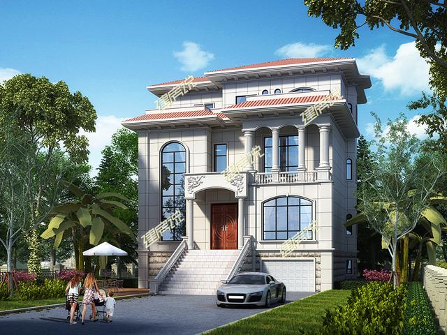 豪華氣派的三層半別墅設計圖，這棟別墅光主體就花了60來萬