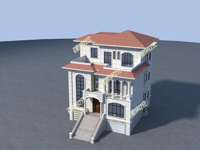 豪華氣派的三層半別墅設計圖，這棟別墅光主體就花了60來萬