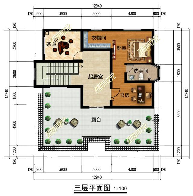 豪華氣派的三層半別墅設計圖，這棟別墅光主體就花了60來萬