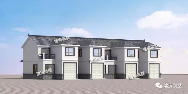 時尚簡約新中式風格設(shè)計圖，一排住四戶，29.4×13.1米。