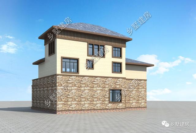 16X12米鄉(xiāng)村自建別墅，文化石外墻精致大氣，32萬就能建造。