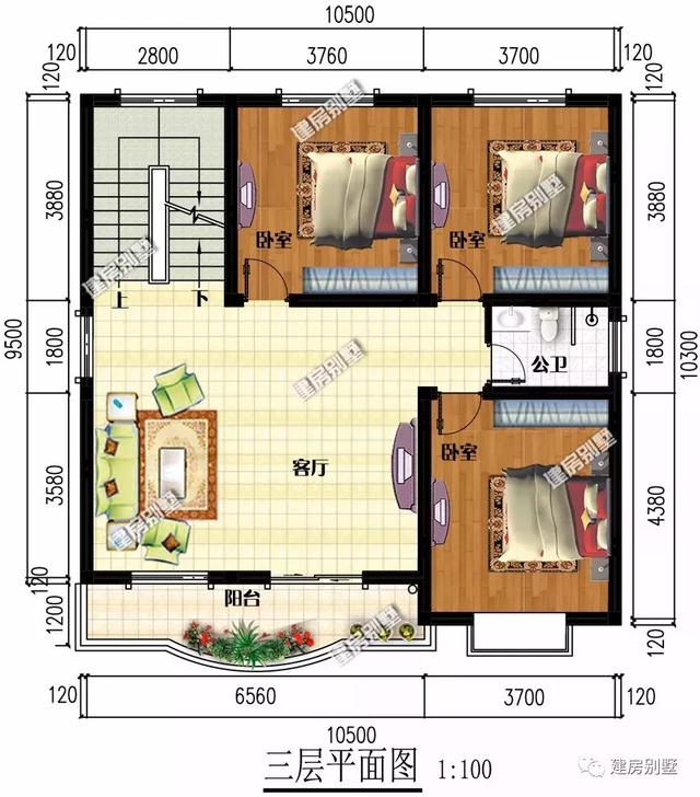 兩棟四層別墅設(shè)計圖，開間相近的，建高層住宅視野開闊，給全家人長臉