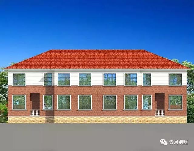 二層雙拼小別墅設計圖，開間25.8米×11米，簡單大氣，主體造價70萬