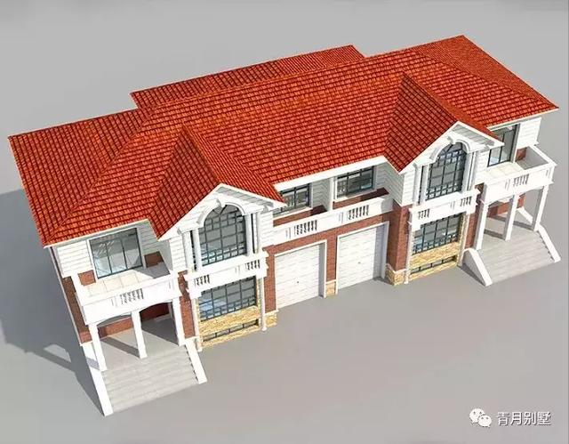 二層雙拼小別墅設計圖，開間25.8米×11米，簡單大氣，主體造價70萬