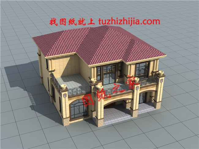 占地180平方米二層鄉(xiāng)村小洋樓設(shè)計戶型圖及圖紙，外觀華麗