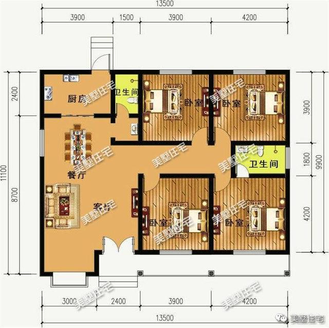 5套一層別墅設計圖，每一套都很便宜，最后一套最好看！