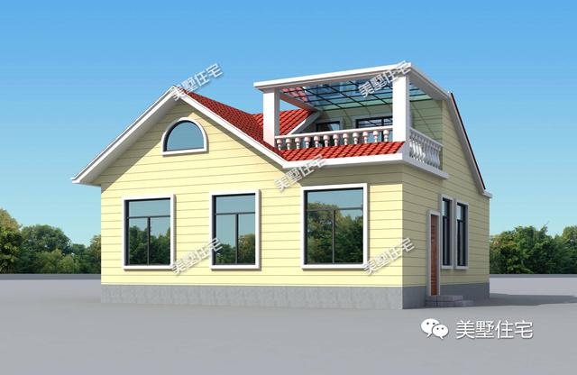 一層小別墅自建房屋，這棟一層帶大院閣樓地下室，造價12萬！