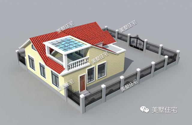 一層小別墅自建房屋，這棟一層帶大院閣樓地下室，造價12萬！